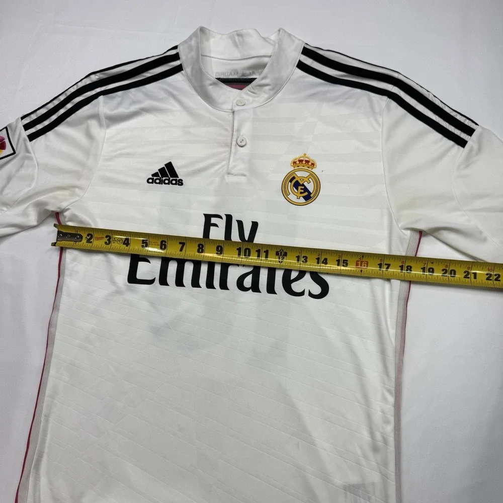 Real Madrid Adidas Soccer Jersey Mens Small White Fly Emirates Football Shirt 10